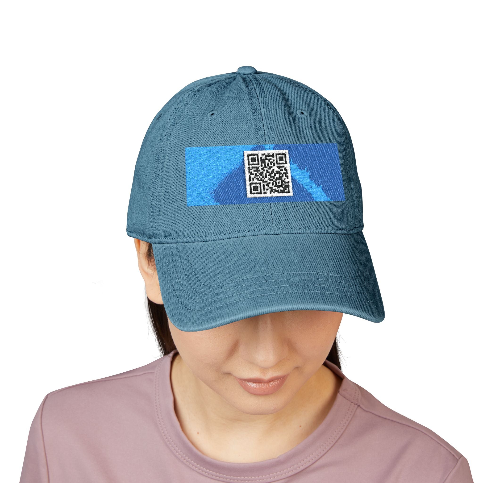 qr code denim hat